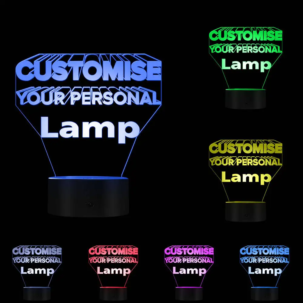 

Personalized Illuminated 3D Lamp LED Lighting Modern Custom 3D Light Optical Illusion Lamp Home Decor Gift Idea Design Your Lamp