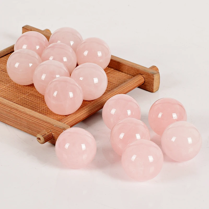 20mm Diameter rose quartz Crystal Balls with wooden base Hand massage mineral crystals Healing Chakra Reiki ball Home Decor | Дом и сад