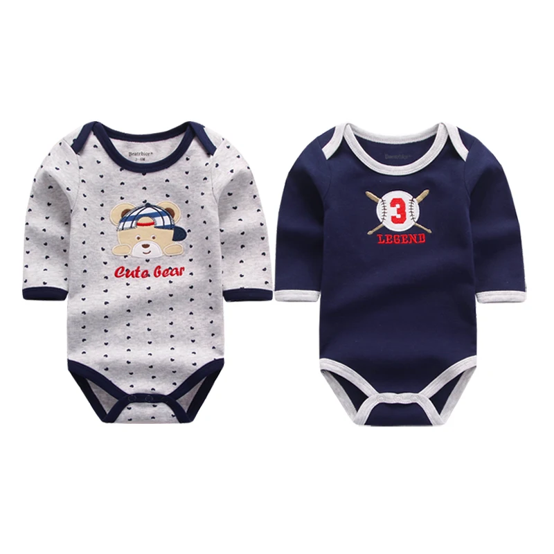 2 шт./лот оптовая продажа Одежда для новорожденных Детские боди с длинными