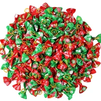 50pcs christmas dog hair bows with rubber bandsclips dog hair accessories dog grooming bows pet supplies