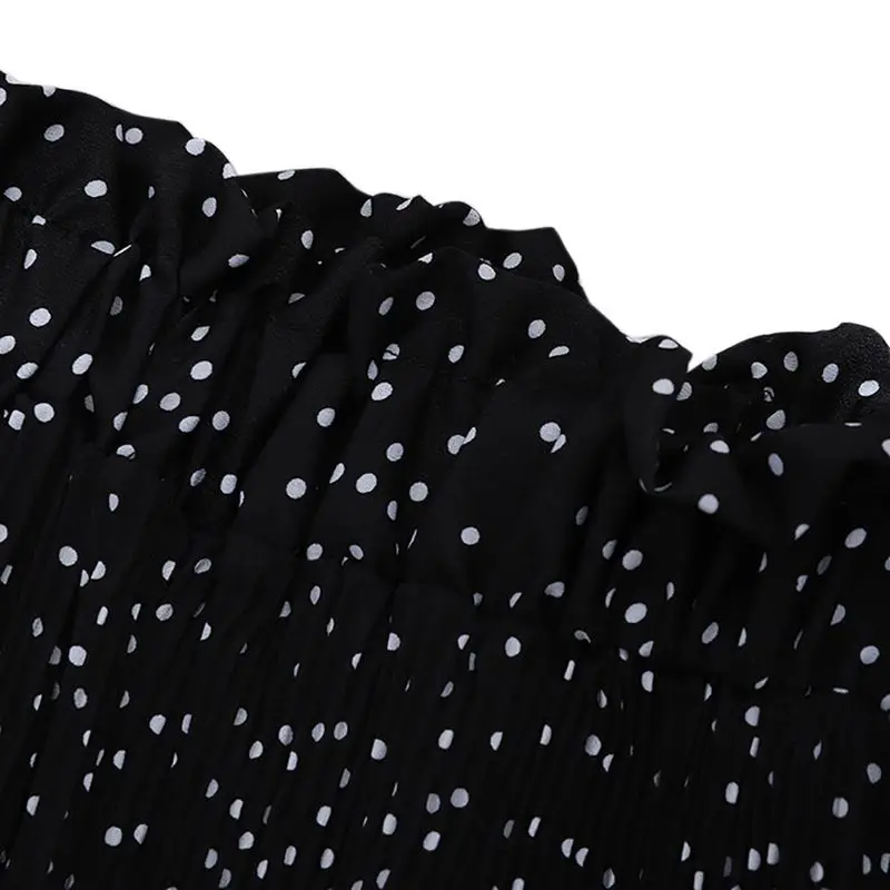 Новинка 2018 осенне-зимняя женская длинная Плиссированная юбка в горошек с