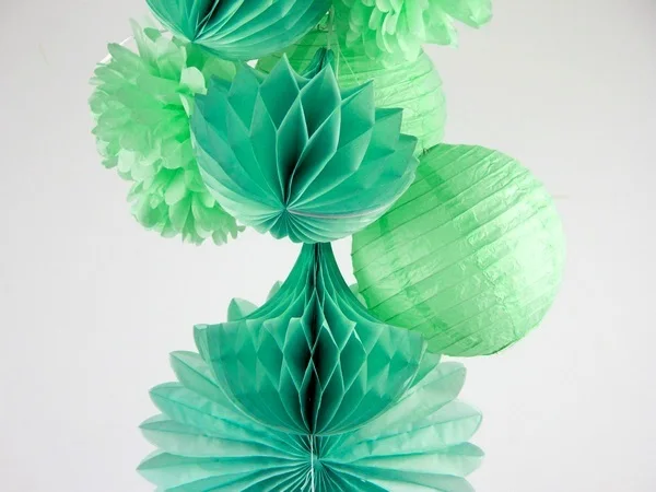10pcs/set Party Decoration Tissue balls Fans Lanterns Honeycomb Drop Decor Weddings Birthday Or Daily Mint Green | Дом и сад