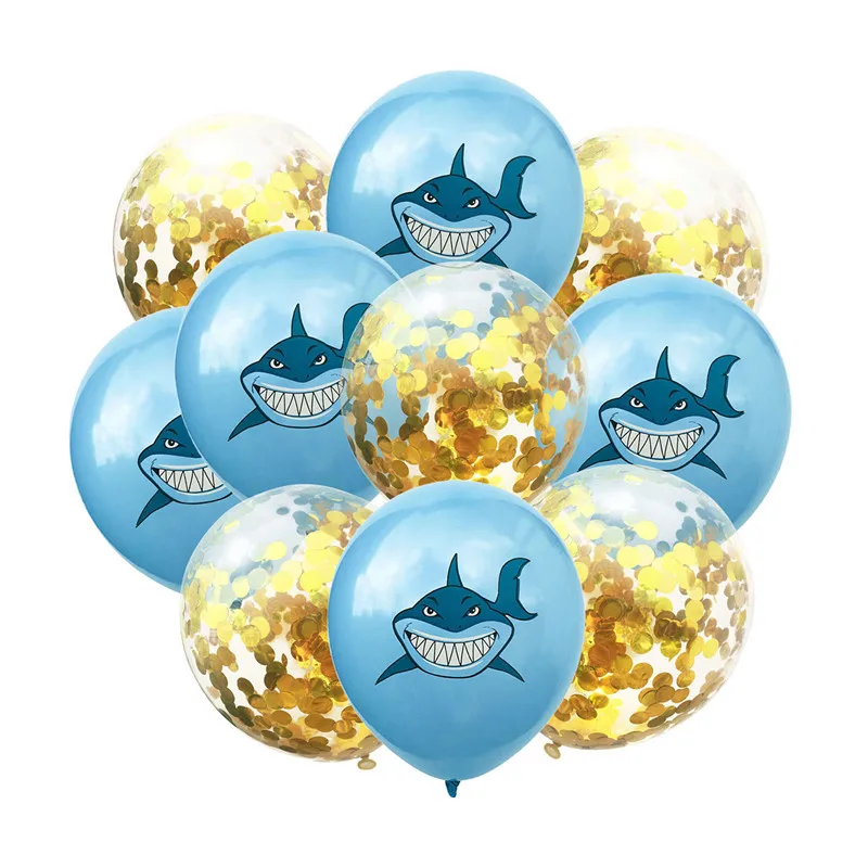10 шт. Детские Angry Shark конфетти в горошек набор воздушных шаров с рисунками зверей