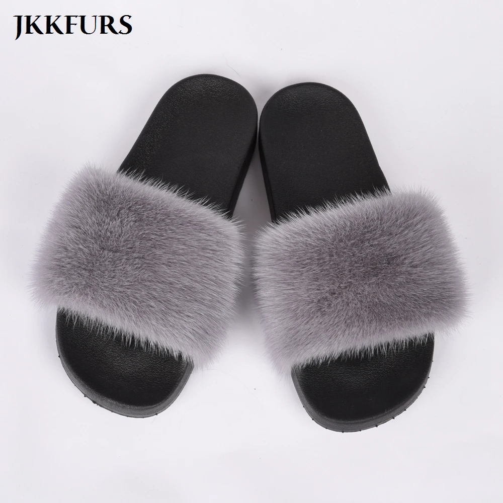 Женские слайды из натурального меха норки пушистый мех Новое поступление 2021