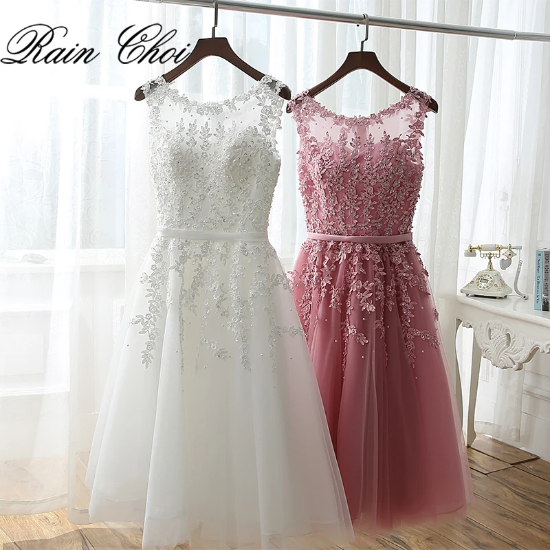

Cocktail Dresses 2022 Applique Pearls Women Short Formal Prom Party Gown