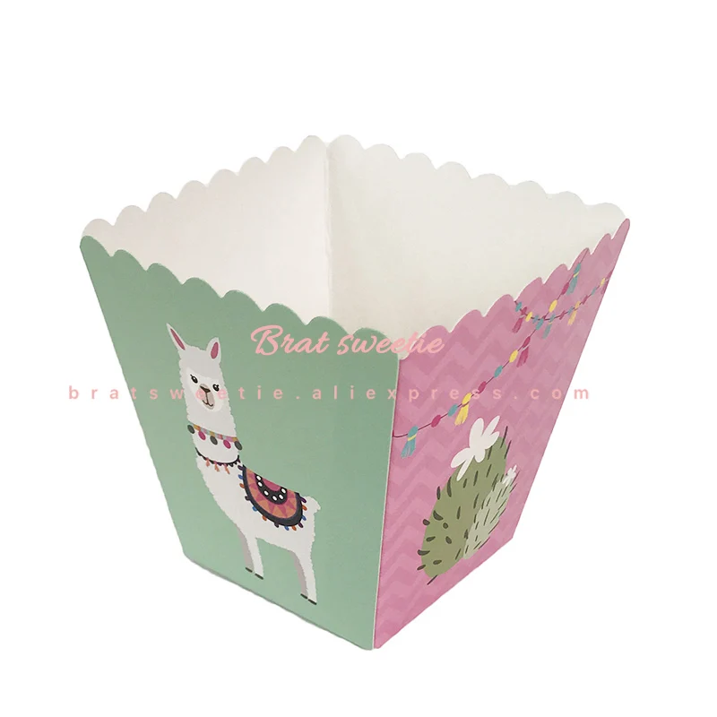 Llama попкорн закуски коробки кактус Treat Box Контейнер для попкорна для фиесты Беби Шауэр детский Альпака День рождения партия поставок пользу