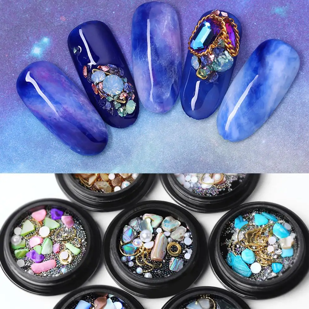 Океан шторм дизайн ногтей Декор кристалл чехол с песком украшение для