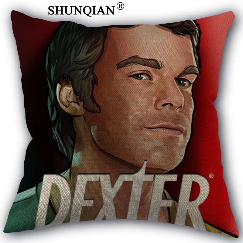 

New Linen Cotton Pillowcase dexter Printed Pillow Cover Home Textiles Decorative Pillowcase Customize Gift 45x45cm one side