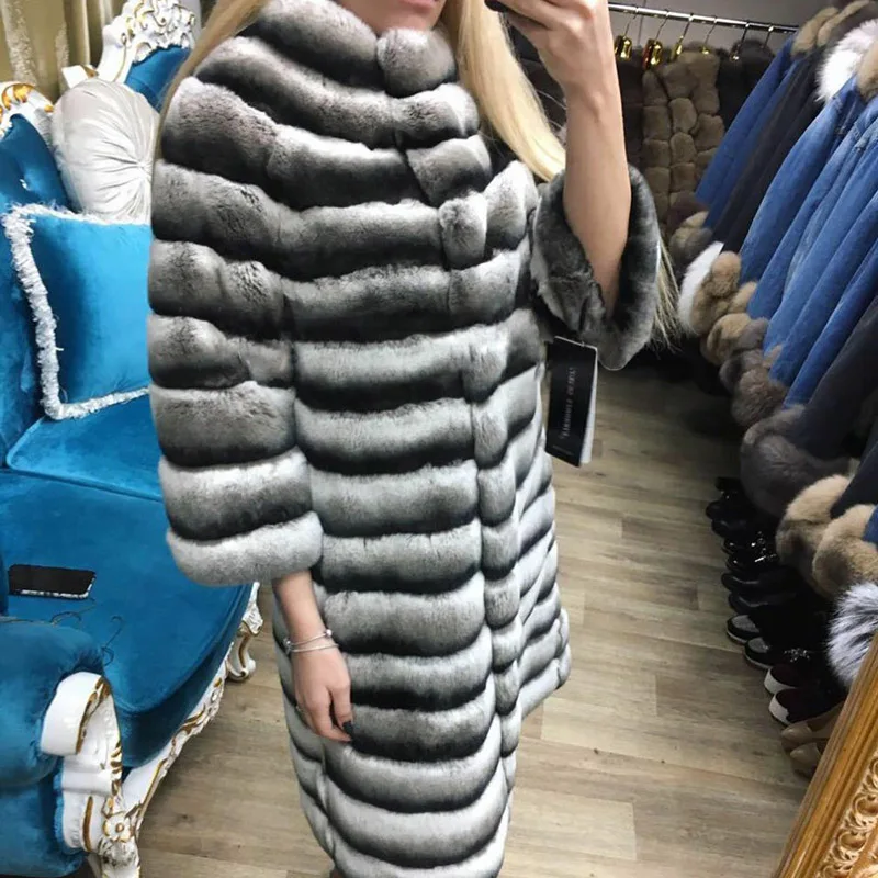 FURSARCAR 2020 новый дизайн роскошный зимний мех кролика рекс для женщин пальто Мода 120