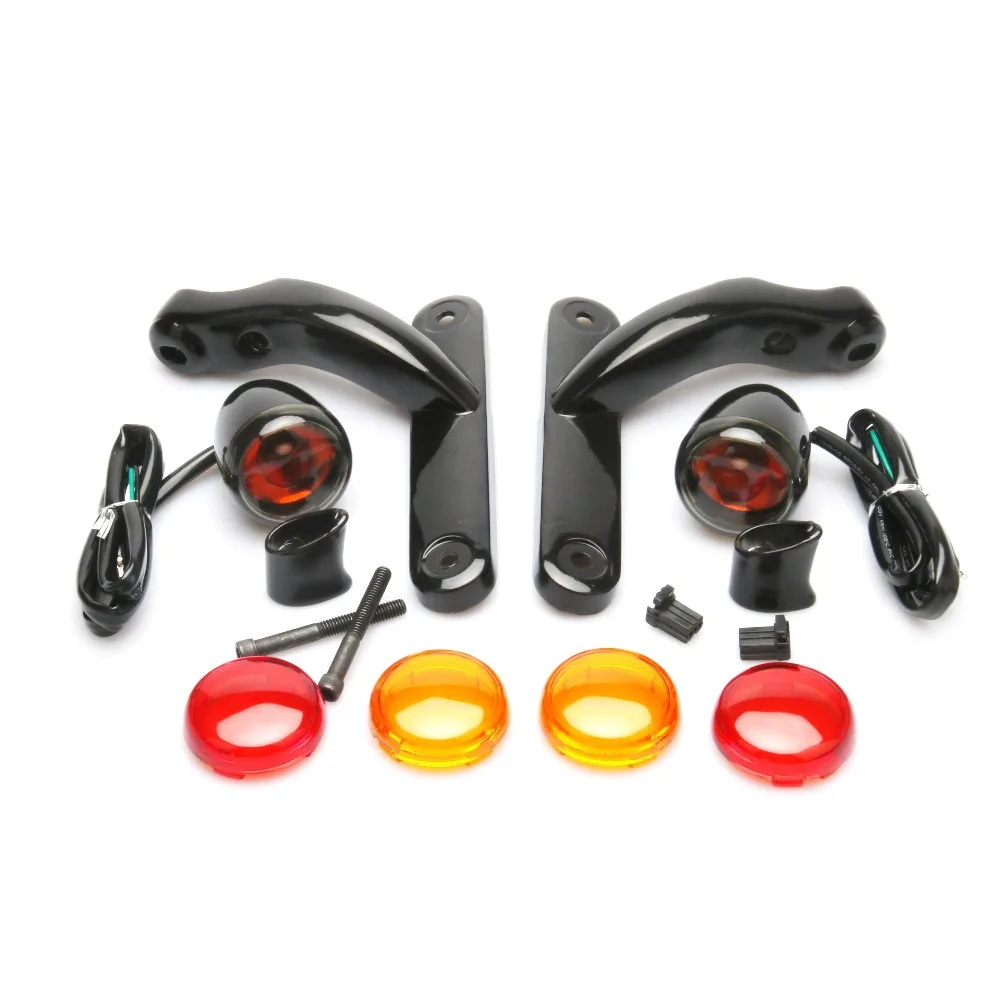 Мотоциклы глянец Черный противотуманный фонарь кронштейн уличный glide поворотные