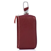 10pcs lot multifunction split leather key holder organizer waist padlock bag key wallet keychain zipper high capacity