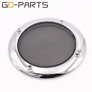 Крышка динамика автомобиля 1 шт. 3,5 дюйма, металлическая сетчатая декоративная круглая Защитная крышка для динамика, сабвуфера, защитный чехол с хромированным Кремовым покрытием