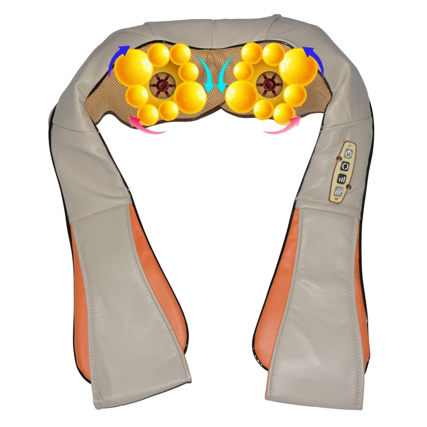 Beige 4 Button Amkee электрический автомобиль дома шиацу массажер спины Средства ухода за кожей шеи плеч Для тела инфракрасный массажер Массажный мяч Здоровье и гигиена релаксации massagem - Цвет: Beige 4 Button
