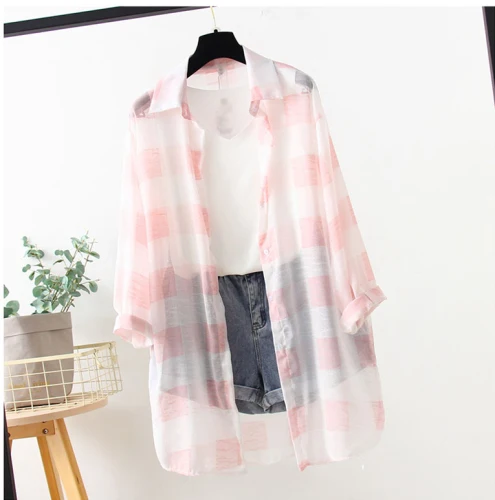 Новое летнее кимоно кардиган в клетку Бохо пляжные рубашки женские пальто блузки