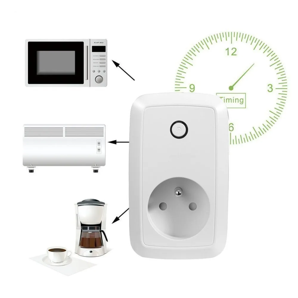 Smart Wi Fi Plug AC 110 240 В 10A FR Стиль Стандартный с Функция времени/Smart Мощность plug