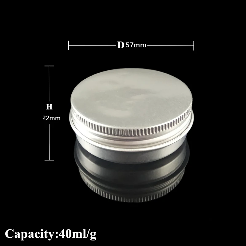 40ml Empty Refillable Aluminum Jars 40g Silver Metal Tin Cosmetic Containers Crafts 1.35oz Small Box 685PCS/LOT | Красота и здоровье