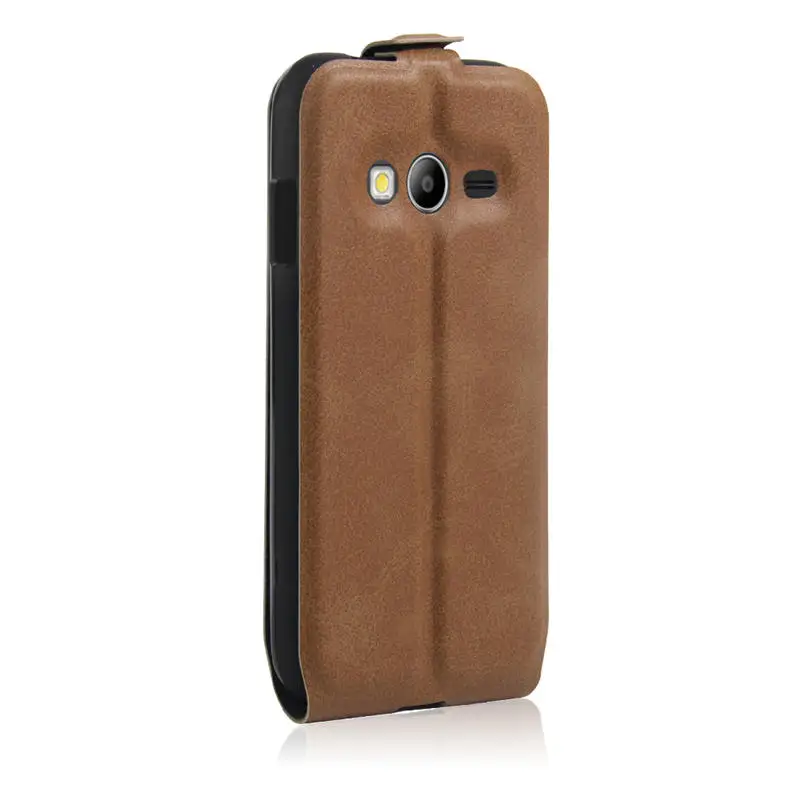 Роскошный кожаный чехол-книжка для samsung Galaxy Ace 4 Ace4 SM-G313H SM G313H Ace 4 Neo SM-G318H SM G318H G318 Ace4 Neo - Цвет: brown