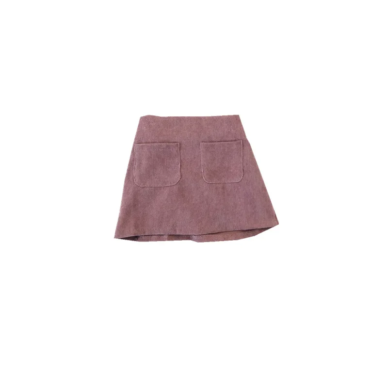 Мило! Синие вельветовые юбки для маленьких девочек мини в горошек модные выше