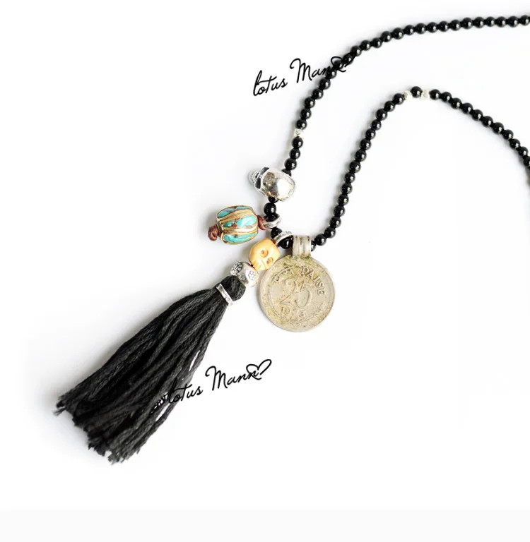 Чистого серебра lotusmann мульти - элемент кисточкой ожерелье череп | Украшения и