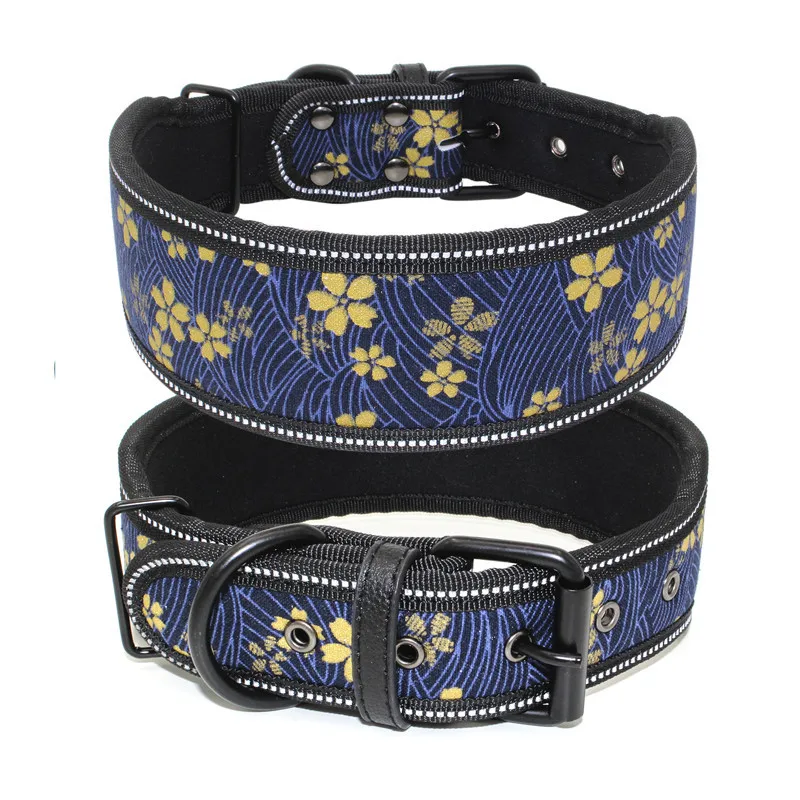 Reflective Dog Collar Light Night Safety Pet Supplies Cat Collars Accessories For Small and large Dogs printed | Дом и сад