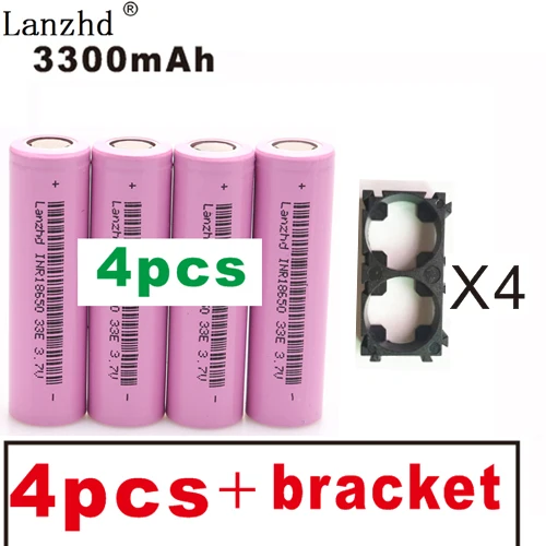 4 pcs and bracket 1-20 шт 18650 с фиксированным кронштейном батареи 3,7 в литий-ионная 3300 мАч 30A 18650VTC7 INR18650 батарея 18650 держатель и Сращивание кронштейн - Цвет: 4 pcs and bracket