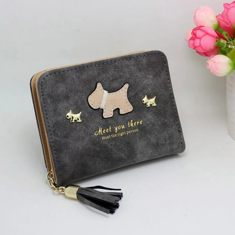 Новинка Брендовые женские короткие сумочки кошельки мелкодисперсный кожаный