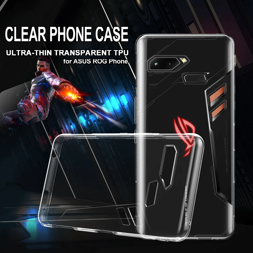 Чехол для Asus ROG 1 мягкий тонкий силиконовый прозрачный чехол из ТПУ телефона rog gaming