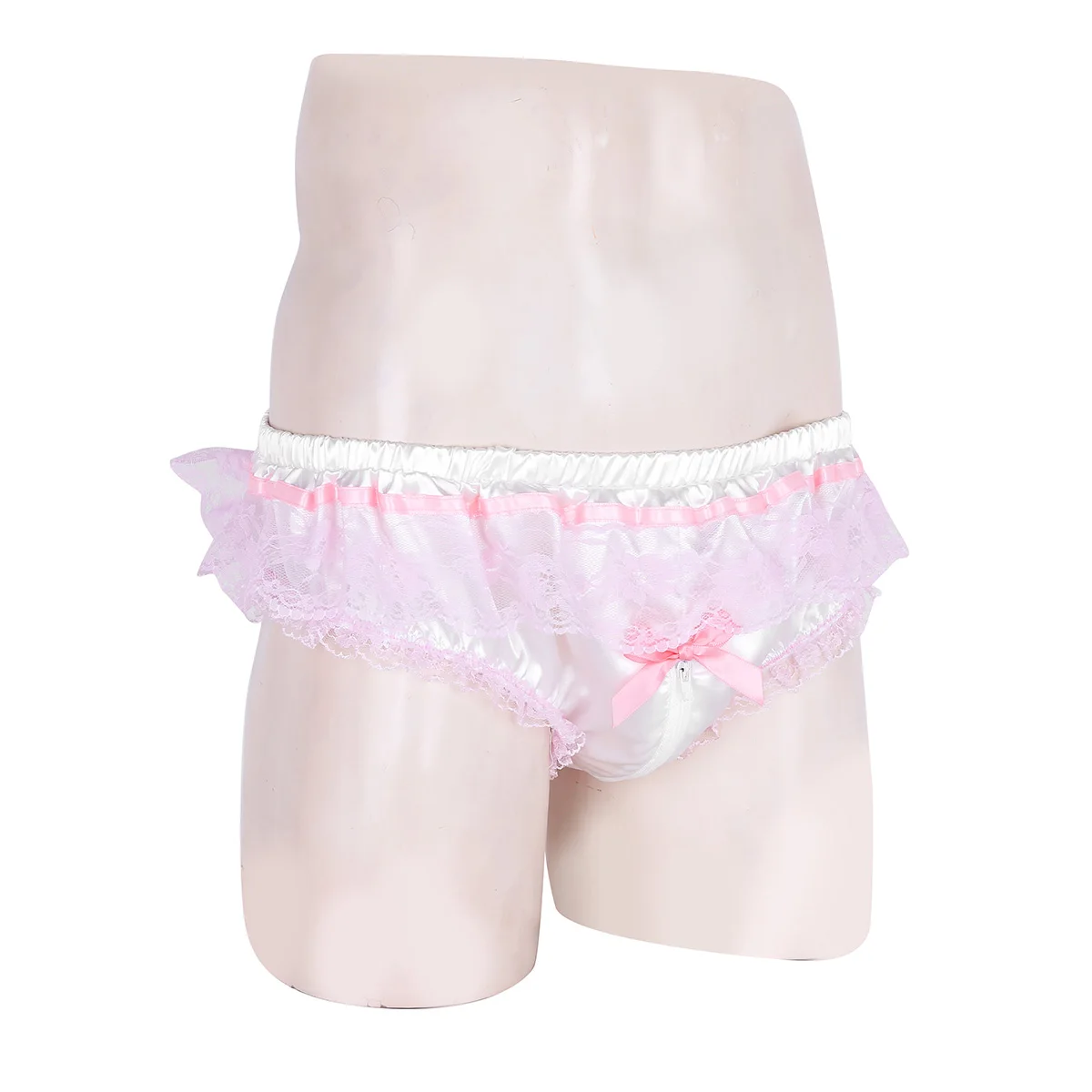 Сексуальное мужское нижнее белье трусы блестящее мужские трусики с оборками