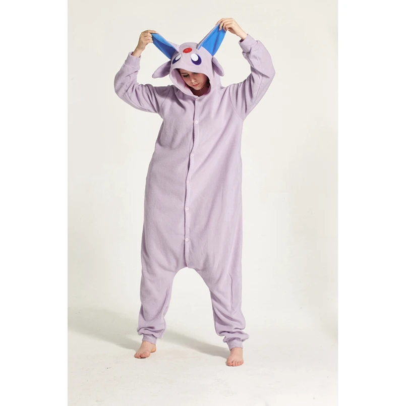 Pokemon Espeon животных пижамы Onesie Толстовка для взрослых Для женщин мужчин Пижама