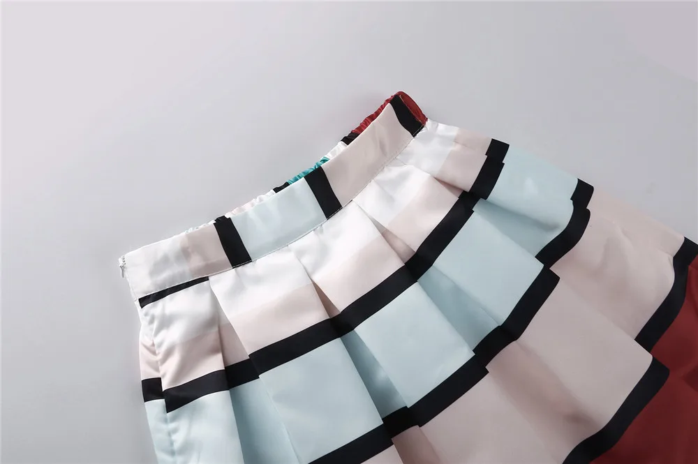 Женская винтажная плиссированная длинная юбка в полоску длиной до пола с высокой