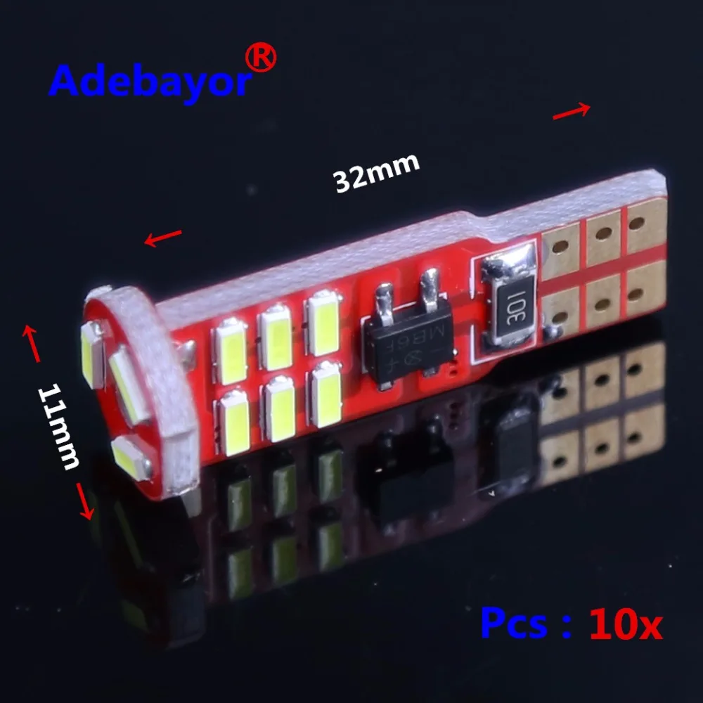 10 шт. высококачественные автомобильные габаритные огни T10 194 W5W 168 15 SMD 4014 Canbus