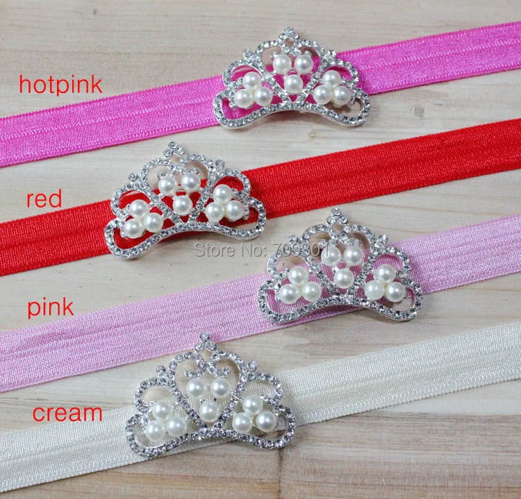 

Little Princess crown Headband Crystal & Pearl crown headband newborn headband, tiara headband 24pcs/lot