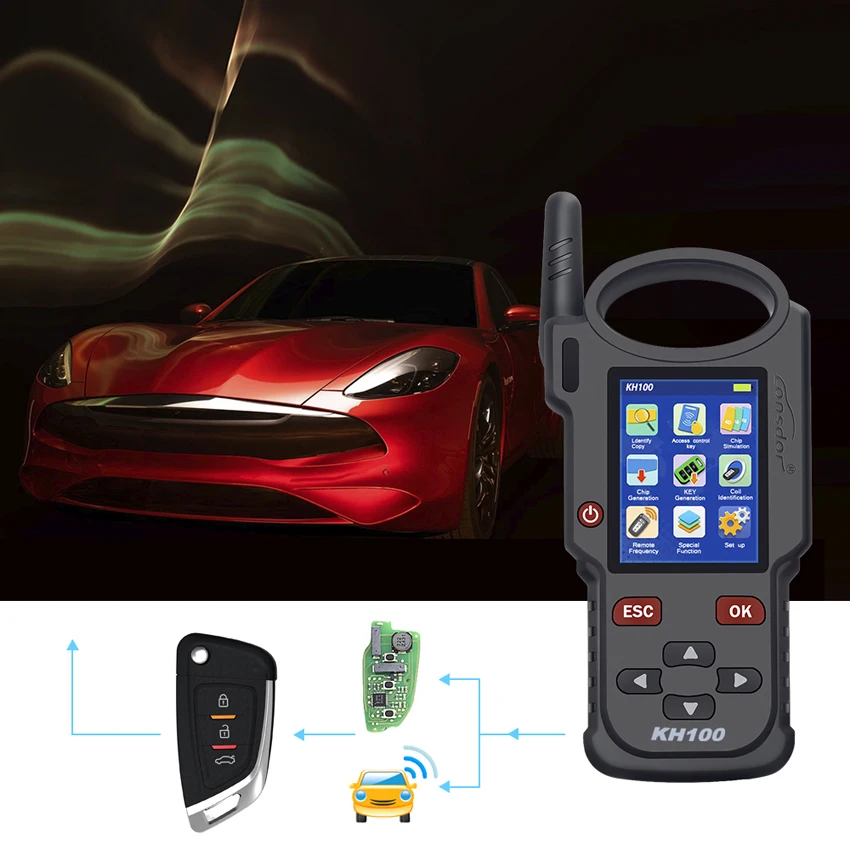 Lonsdor Original KH100 Car Key Programmer Remote Frequency Tester Chip Generator Detect IMMO Unlock Smart Key for Toyota