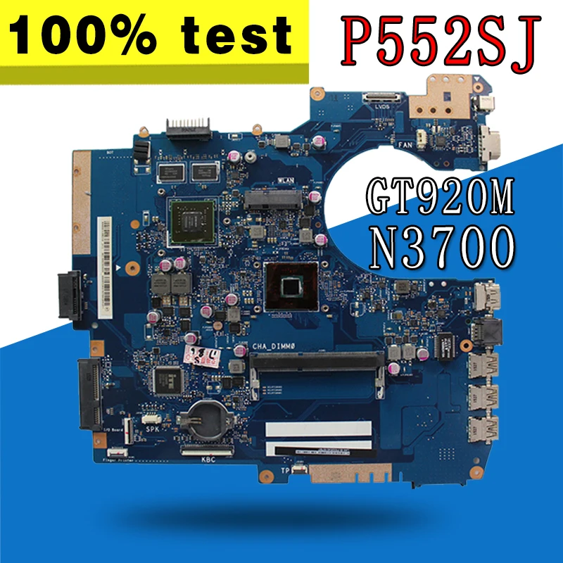 

P552SJ материнская плата для ноутбука GT920M-2G N3700 CPU для For Asus P552SJ P552SA P552S P552 протестированная оригинальная материнская плата