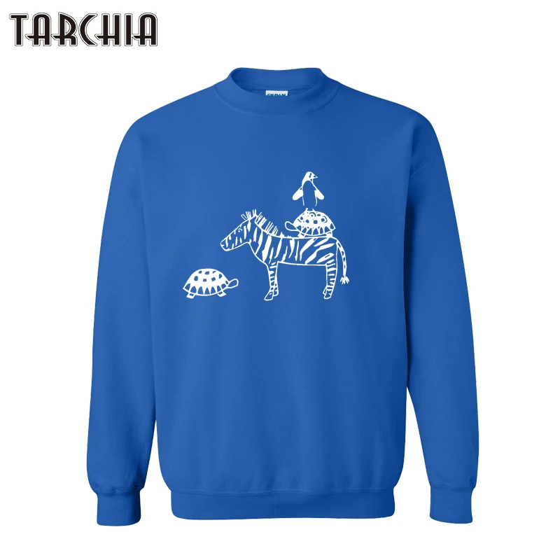 Толстовка TARCHIA мужская с принтом зебры приталенный Повседневный свитшот пуловер