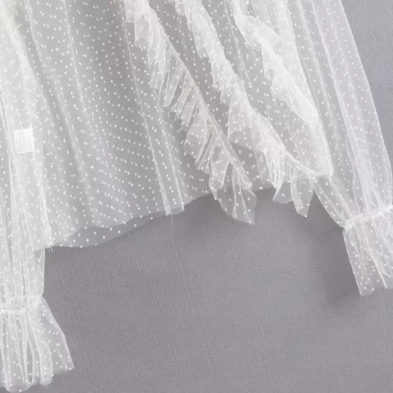 Женская прозрачная блузка из органзы для вечеринок лето 2019|Рубашки| |