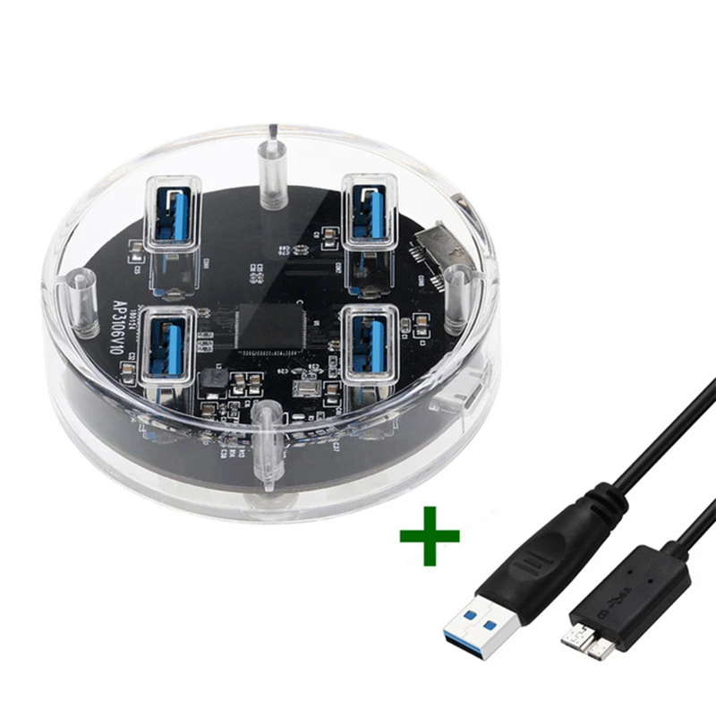 Высокоскоростной 4 порта USB 3 0 прозрачный концентратор KuWFi порт Порт OTG для Apple Macbook