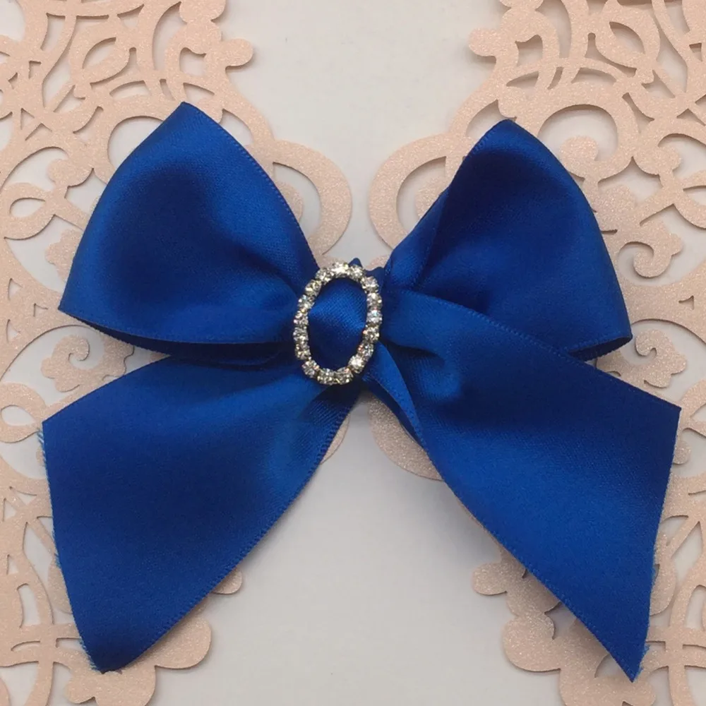 10 шт. атласная лента бант с пряжкой свадебное украшение на Пригласительные