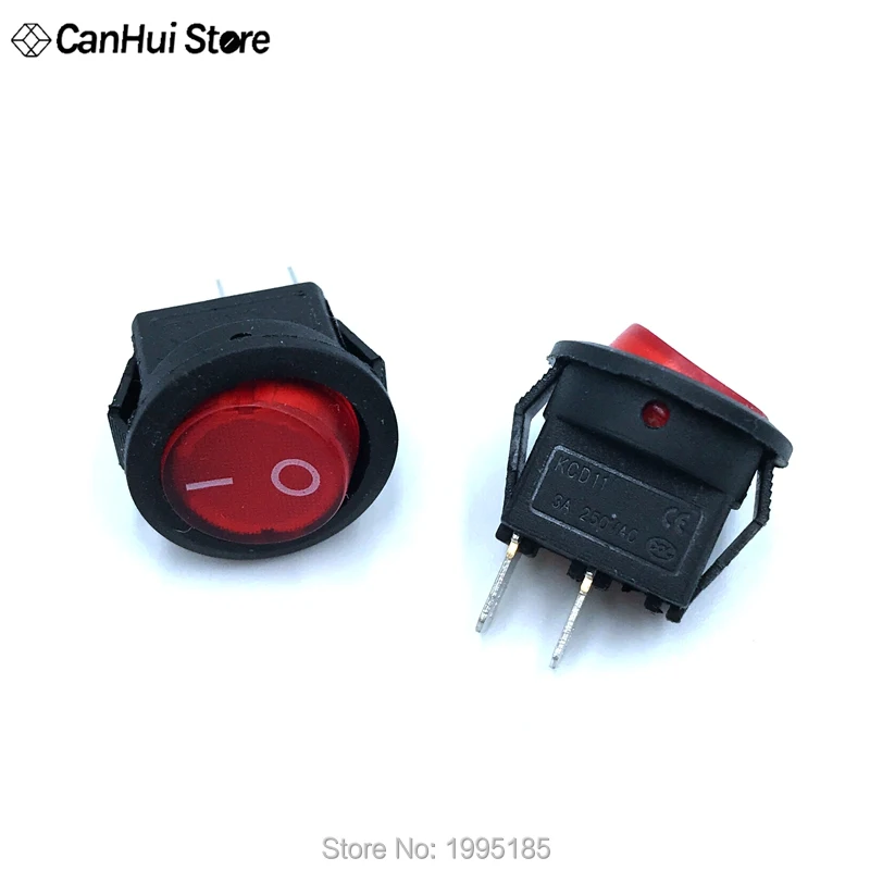 10 шт. 2 контактный клавишный переключатель мини лодки KCD11 KCD5 105 мощная красная