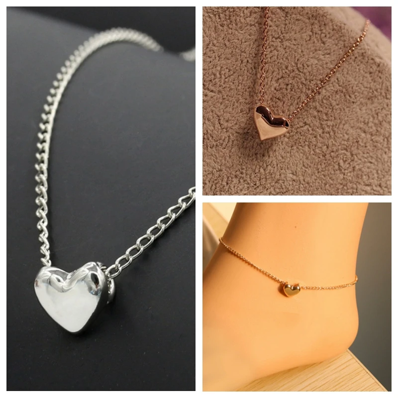 Beautiful peach heart necklace / Ankle chain /Bracelets fashion simple short female clavicle pursuit of love | Украшения и