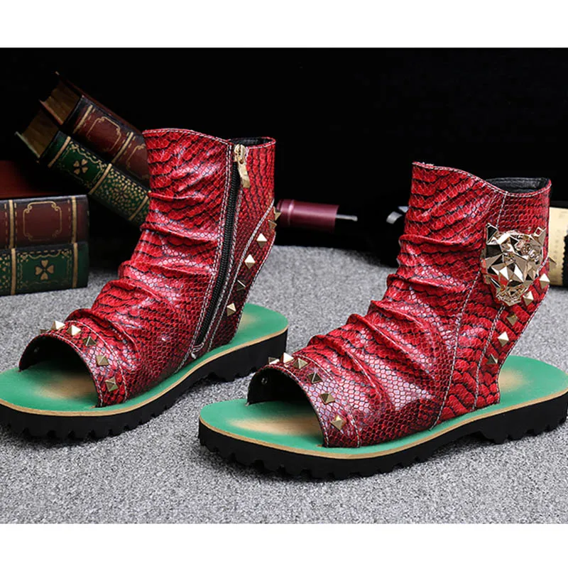 Batzuzhi Zapatillas Mujer в стиле рок панк мужское открытые ботинки с ремешками С заклепками