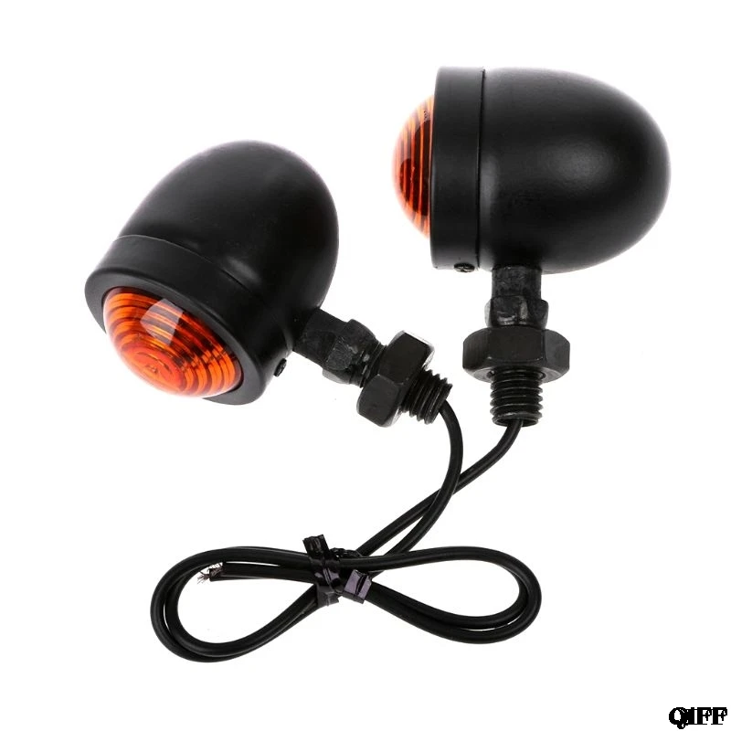 1 пара индикатор поворота мотоцикла Янтарный мигалка фара 12v Индикатор пуля хром