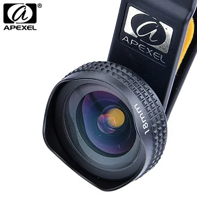 Apexel, профессиональная 4K широкоугольная линза 0.6X HD супер широкоугольный объектив и 12-24X макрообъектив для iPhone 8 7s plus htc мобильный телефон 1824X - Цвет: A 18MM wide lens