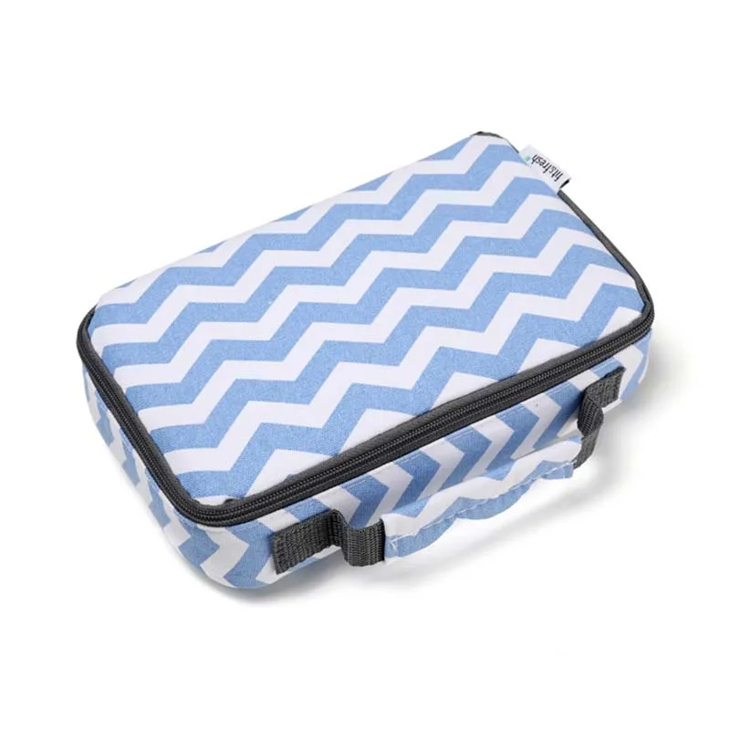 2.5L stylish printing canvas lunch bag portable small cooler ice pack thermal picnic box meal drink fruit insulated cool | Багаж и сумки