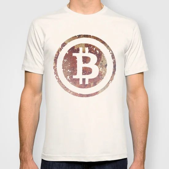 Новые модные мужские футболки Биткоин с круглым вырезом коротким рукавом топы