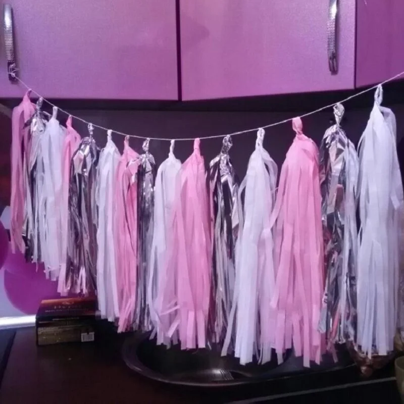 Бумажная гирлянда с кисточками 14 дюймов бумажное украшение для свадьбы