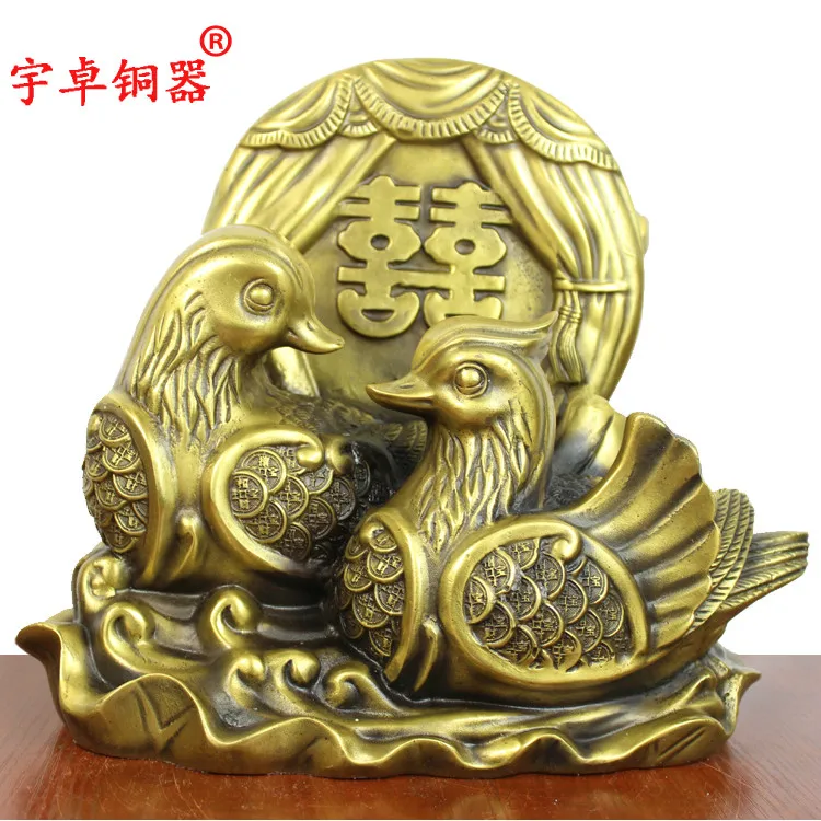 

Zhuo юаньян двойное счастье медный бронзовая Медь s декоративные украшения предметы интерьера Свадебные giftsroom искусства