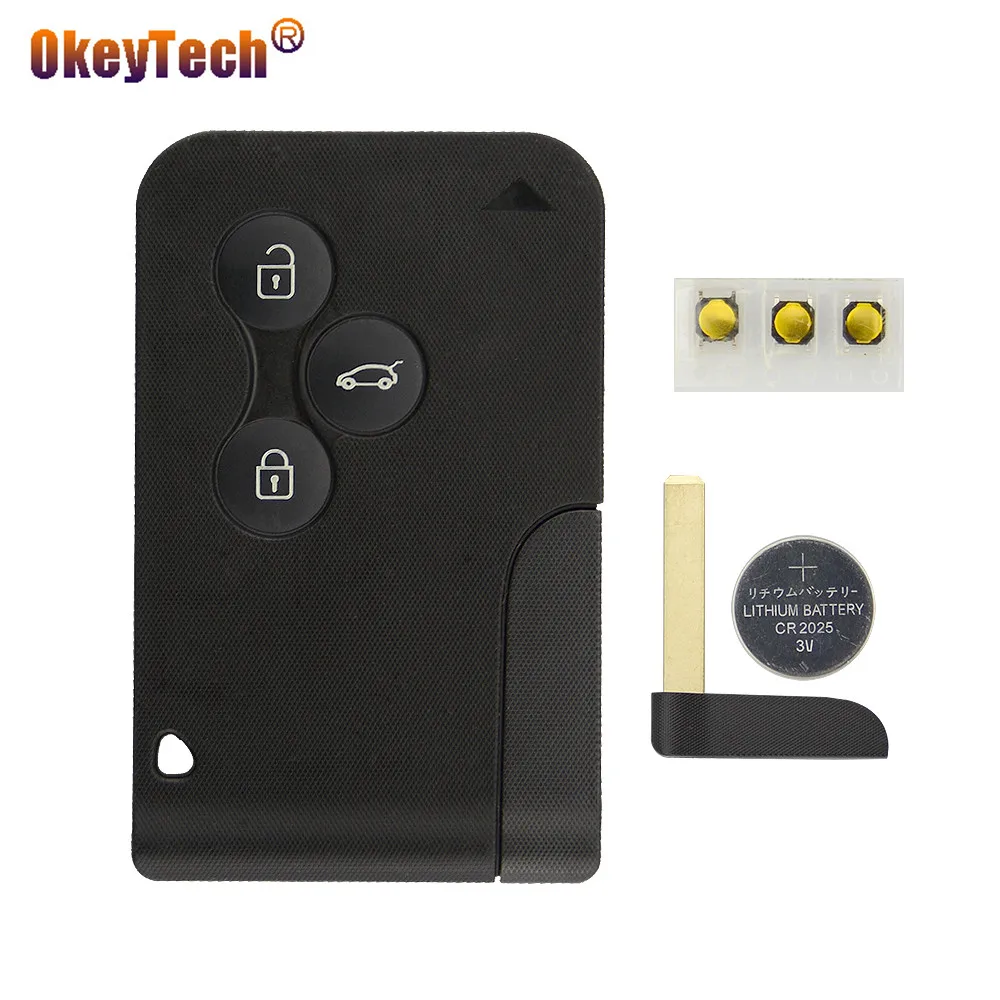 3 кнопочный Автомобильный ключ OkeyTech оболочка смарт карта для Renault Megane 2 Koleos Scenic