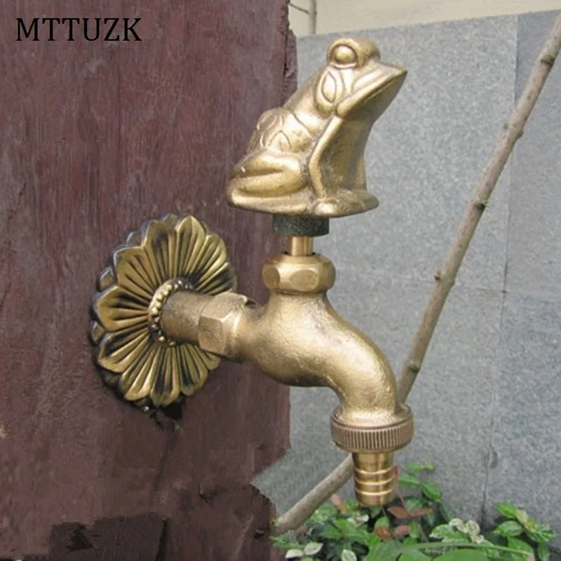 MTTUZK наружный садовый смеситель в форме животного кран с античной латунной