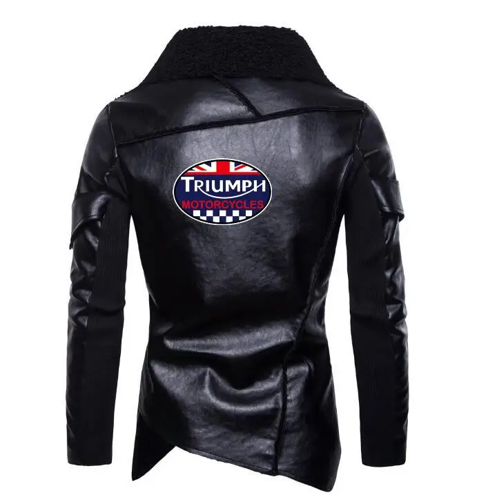Новая мужская локомотив Триумф мотоциклы кожаная куртка Личность нерегулярные